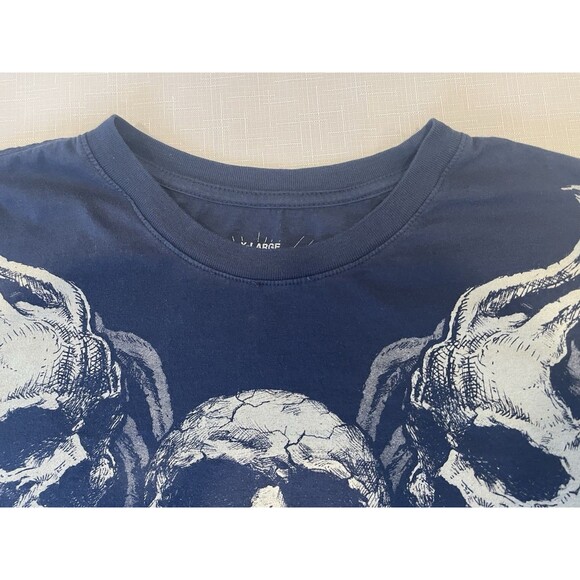 Throwdown by Affliction MMA Graphic T-Shirt Skulls Mens XL Blue - Picture 7 of 9
